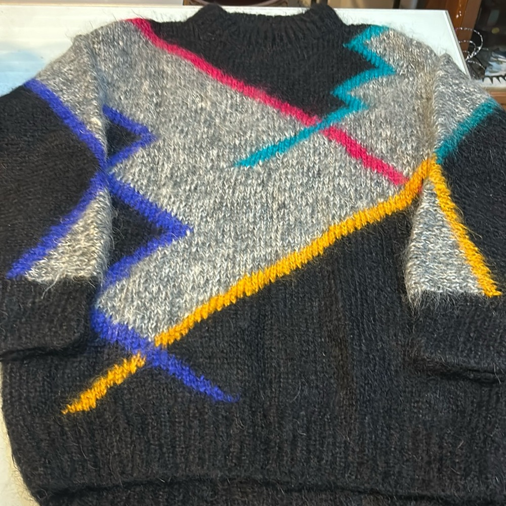 Vintage geometric mohair long sweater by Classiques Hong Kong